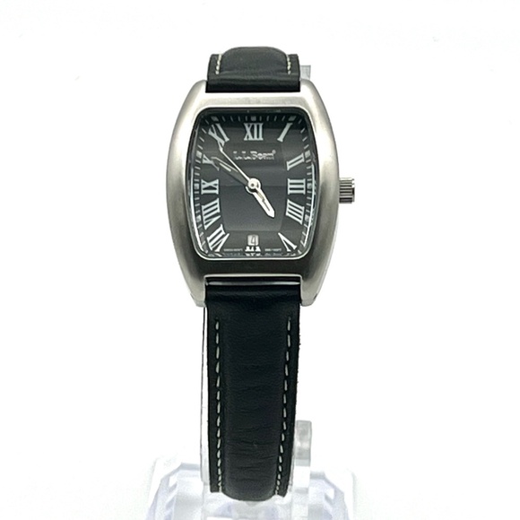 LL Bean Swiss Rectangular Black and White  26 mm Women  Watch Working - Picture 1 of 11